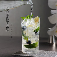 KAGAMI 日本KAGAMI手工切子菱光冷饮直筒杯水晶玻璃鸡尾酒杯果汁杯子礼物