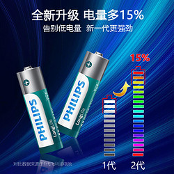 PHILIPS 飛利浦 碳性電池7號5號1.5V五號七號適用于空調電視遙控器鬧鐘低耗電兒童玩具體重秤智能門鎖電池