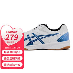 ASICS 亚瑟士 乒乓球鞋男女款中性排球鞋室内外运动鞋1053A034 1053A034-100 白色/蓝色 42.5