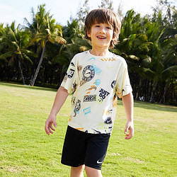 NIKE 耐克 随机满印印花24夏新品 耐克男童短袖T恤儿童短T