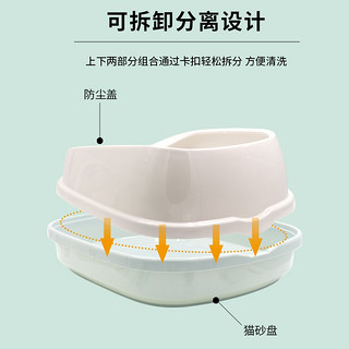 疯狂的主人猫砂盆大号半封闭式猫厕所防外溅猫沙盆幼成猫带猫砂铲