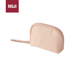 MUJI 無印良品 聚酯纤维化妆包 收纳包 旅行出差便携式收纳洗漱包 粉米色 迷你