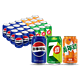  pepsi 百事 可乐七喜美年达碳酸饮料汽水整箱330ml*24罐混合装包邮　