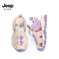 Jeep 吉普 儿童凉鞋轻便透气夏季休闲鞋 粉/紫
