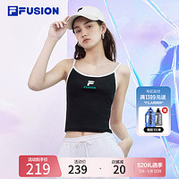 FILA FUSION斐乐潮牌欧阳娜娜同款女子针织背心2024夏季时尚休闲 正黑色-BK 165/84A/M