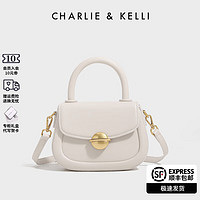 CHARLIE&KELLI CK品牌包包女包2024新款潮流马鞍包轻奢单肩斜挎包520情人节礼物 白色
