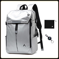 AIBAG 耀夜机能双肩包黑武士大容量旅行背包17英寸电脑包防水减震书包 银白色
