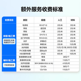 海康威视安防设备上门安装 辅材费用补购