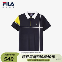 FILA斐乐儿童童装上衣2024夏季新款中大童男童运动网球短袖POLO衫