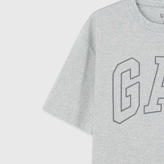 Gap 盖璞 男士撞色logo圆领短袖T恤 544465 灰色 XXL
