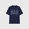 Gap 盖璞 男士撞色logo圆领短袖T恤 544465 藏青色 L