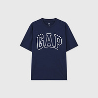 Gap 盖璞 男士撞色logo圆领短袖T恤 544465 藏青色 M