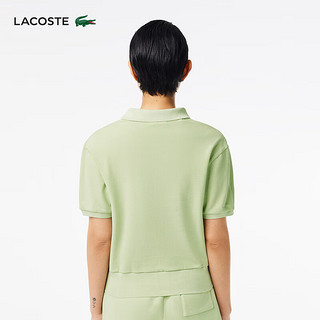 LACOSTE法国鳄鱼女装24夏季时尚短款纯色舒适短袖POLO衫|DF7185 IP8/浅绿色 36 /160