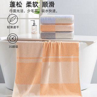 洁玉竹棉浴巾A类抗菌洗澡家用柔软吸水不易掉毛裹巾桔色