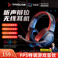 TAIDU 钛度 T01电脑无线耳机头戴式电竞游戏听声辨位2.4G蓝牙5.3台式带麦