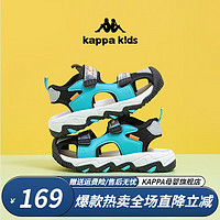 Kappa 卡帕 童鞋儿童运动凉鞋 黑/清绿