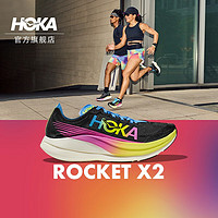HOKA ONE ONE 男女款夏季火箭X2碳板竞赛跑鞋ROCKET X2轻量缓震 黑色 / 彩色 41