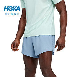 HOKA ONE ONE 新款男士夏季5英寸短裤跑步运动透气舒适干爽轻弹 暗影蓝 L