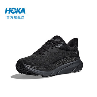 HOKA ONE ONE男女款夏季挑战者7全地形款跑鞋CHALLENGER 7轻盈透气缓震 黑色/黑色-女 36.5