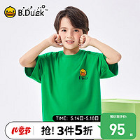 B.Duck 小黄鸭童装儿童短袖T恤男2024夏装男童宽松半袖上衣 绿色 120cm