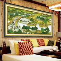 百家好 清明上河图十字绣客厅大幅1.5米2米3米6米全景线绣中国风手工自绣