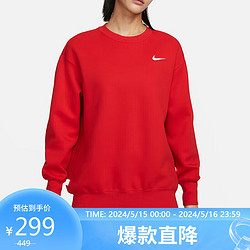 NIKE 耐克 女子 AS W NSW FLC OS CREW GCEL 针织套头衫 FZ6537-657/红色 L