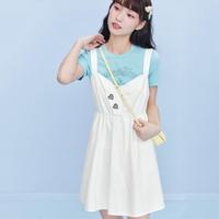 爱心牛仔背带裙女夏季女装连衣裙