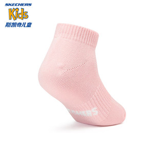 斯凯奇斯凯奇休闲男女童浅口袜舒适袜儿童运动袜子2双装P224K080 珍珠粉/清风绿/03YK