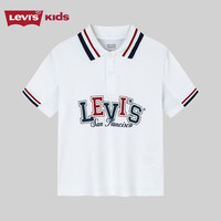 Levi's李维斯童装儿童短袖Polo衫2024夏透气上衣 明亮白 120/60(6)