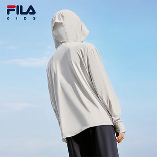 FILA【抗紫外线UPF50+】斐乐童装2024夏小童连帽外套男女童防晒服 冷石白-WT 150