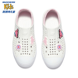 Skechers斯凯奇童鞋夏季女童疏水沙滩鞋透气洞洞鞋319510L 白色/粉色/WPK 36码