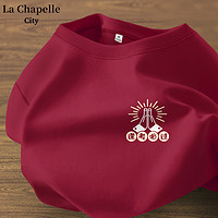 La Chapelle City 拉夏贝尔 纯棉宽松短袖T恤女 车厘子红-考神祝福K M