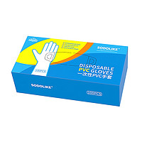 88VIP：Sodolike SODOLIK一次性PVC乳胶手套100只家务食品级厨房加厚防护手套
