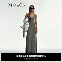 MO&Co.Reebok联名系列2024夏莫代尔背心长裙连衣裙MBD2DRS016 岩灰色 XS/155