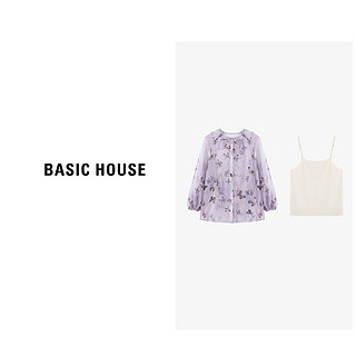 Basic House/X百家好新中式紫色仙气提花高端禅意衬衫B0624H5W162 米色 M85-120斤