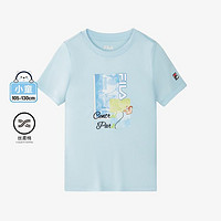 FILA 斐乐 男小童（105-130）透气T恤男童圆领针织短袖衫