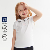 FILA 斐乐 女小童（105-130）透气T恤女童针织短袖衫