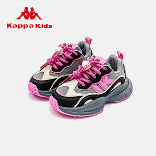KAPPA KIDS鞋运动鞋女童轻便老爹鞋=KAZB2340016 灰粉 26