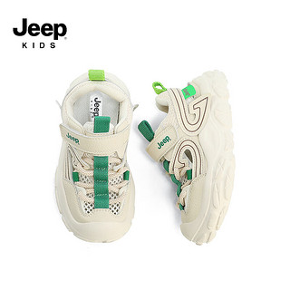 Jeep吉普儿童运动凉鞋夏季镂空轻便框子鞋女童鞋子2024男童包头鞋 薄荷绿 33码 鞋内长约21.5cm