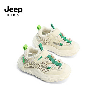 Jeep吉普儿童运动凉鞋夏季镂空轻便框子鞋女童鞋子2024男童包头鞋 薄荷绿 34码 鞋内长约22.2cm