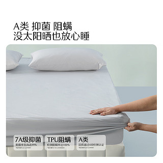 水星家纺 床垫床褥子 A类床笠式床护垫 宿舍可折叠防水隔脏床垫被褥铺底 冰感防水床护垫(素灰色) 120cm×195cm