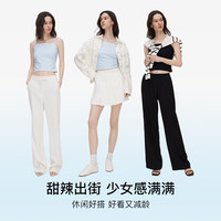 Ubras 新甜妹风褶皱肌理抹胸女美背上衣 涟漪蓝色