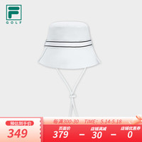 FILA 斐乐女帽圆帽2024夏高尔夫运动帽遮阳帽渔夫帽盆帽 玉石白-WT XS