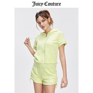 JUICY COUTURE【元气显白】橘滋外套女24夏季美式休闲皇冠烫钻短袖运动上衣 西柚 L