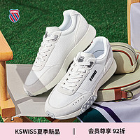 K·SWISS 盖世威24年夏季男女牛皮圆头休闲鞋百搭时尚耐磨防滑运动鞋9278-US 129温白/黑/白/寂静灰/百合白 男 42