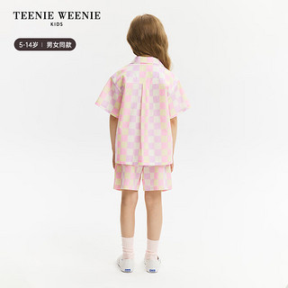 Teenie Weenie Kids小熊童装24夏季男女童纯棉混色格纹套装 粉色-裤子 150cm