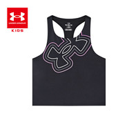 安德玛(Under Armour)女大童针织吸湿速干背心 黑色 120cm