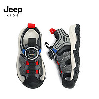 Jeep 吉普 儿童凉鞋2024夏季防滑运动鞋 黑/红