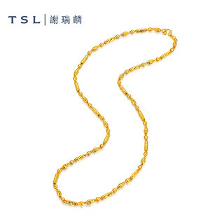 谢瑞麟（TSL）黄金项链5G工艺竹节拉管锁骨链中式婚嫁男款XK910