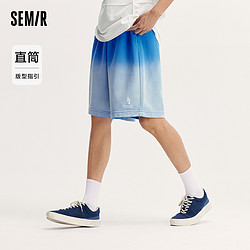 Semir 森马 休闲中裤男夏季oversize运动慢跑裤时尚渐变百搭五分短裤情侣